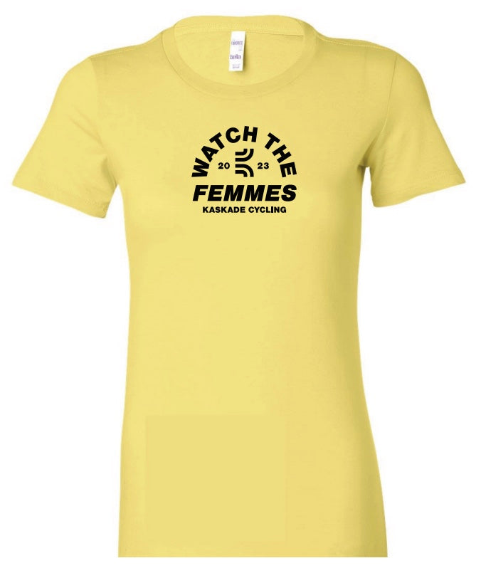 Watch the Femmes - Women's Slim Fit Tee in Yellow