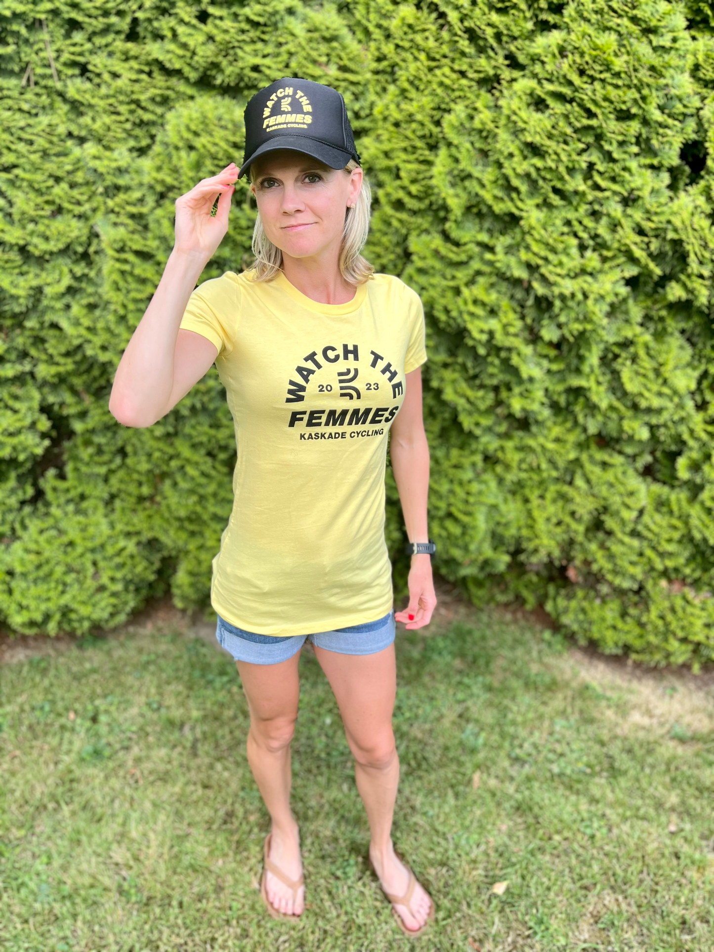 Watch the Femmes - Women's Slim Fit Tee in Yellow